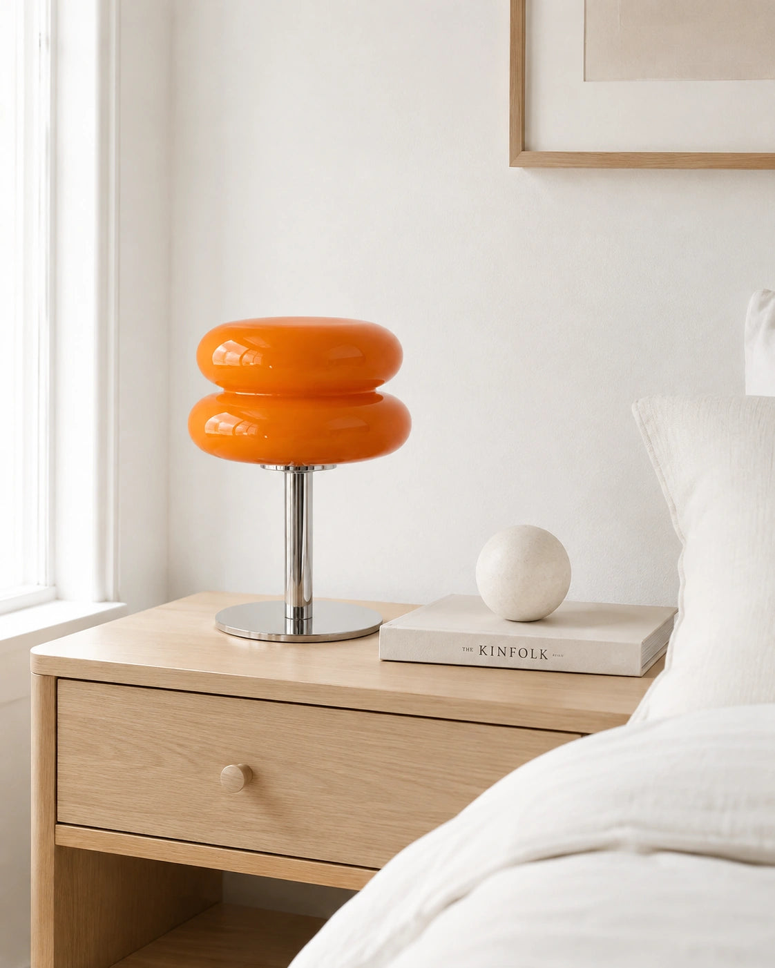 Lampe de chevet macaron orange