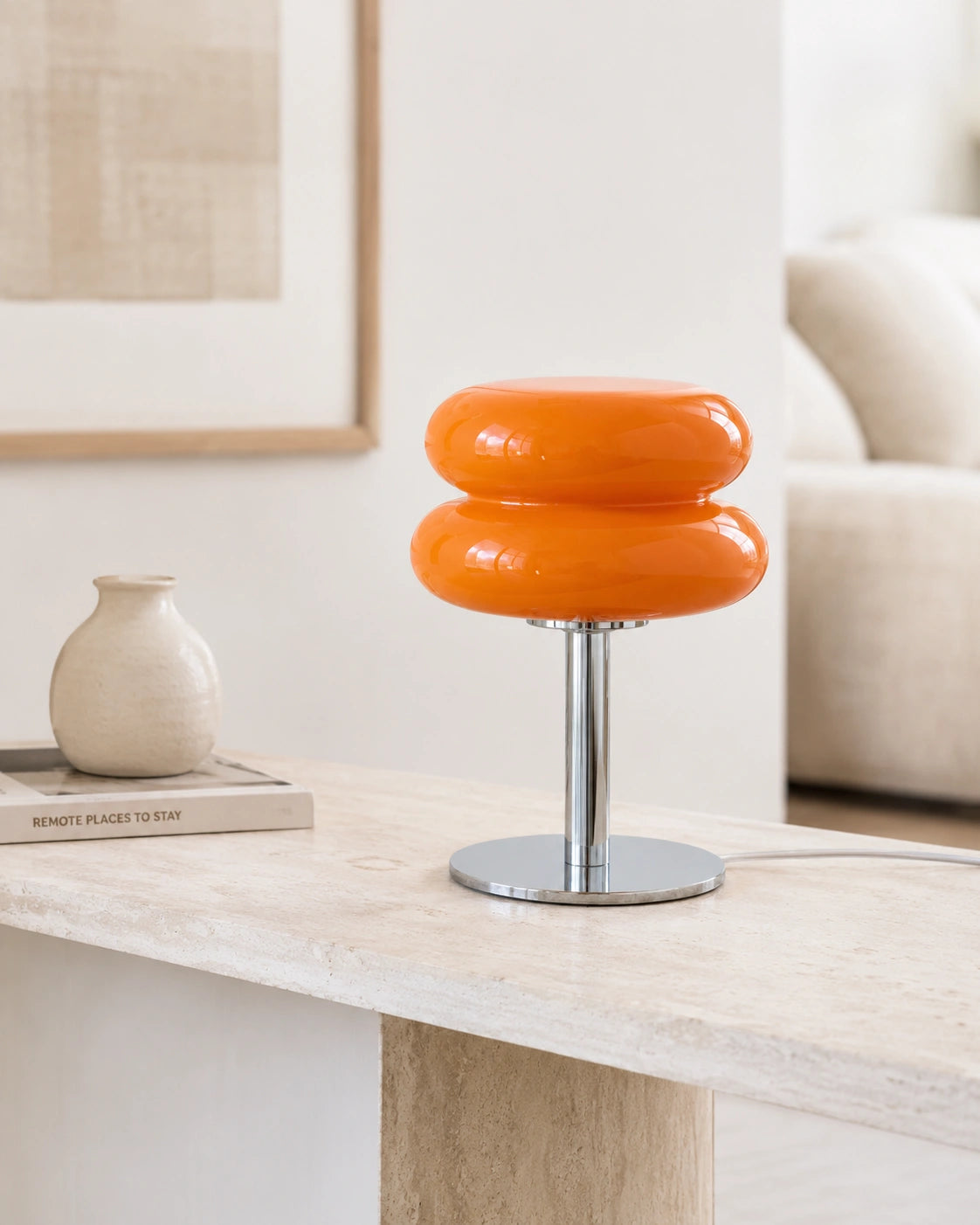 Lampe de chevet macaron orange