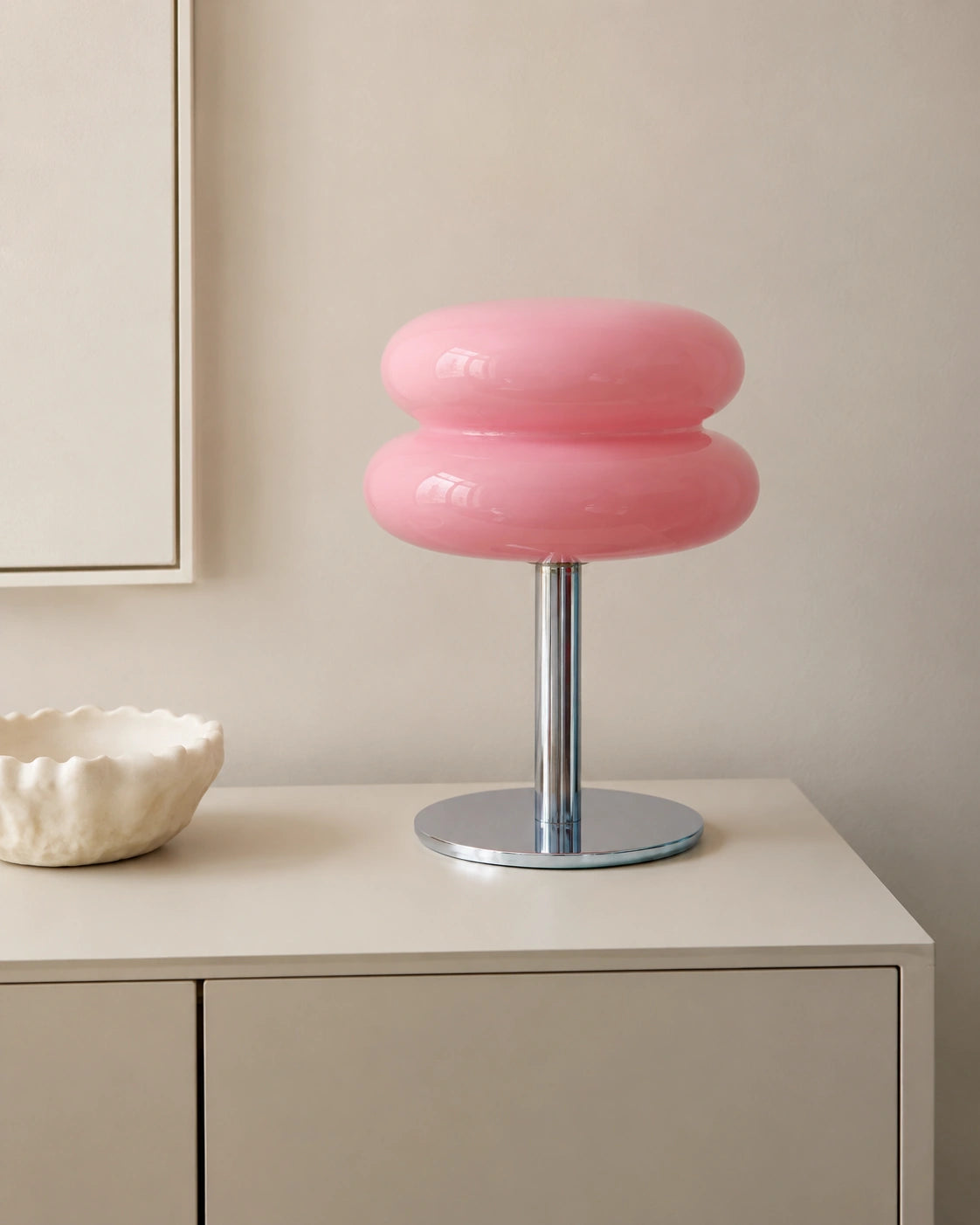 Lampe de chevet macaron rose