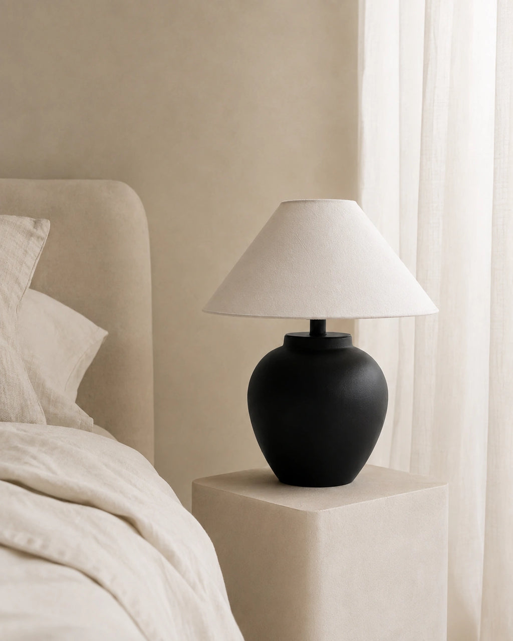 Lampe de chevet céramique ronde