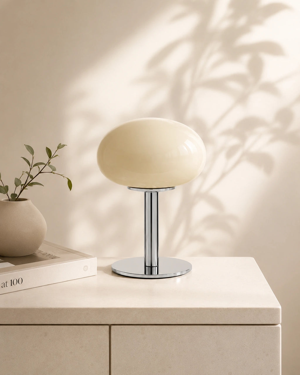 Lampe de chevet en verre jaune retro