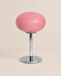 Lampe de chevet en verre rose retro