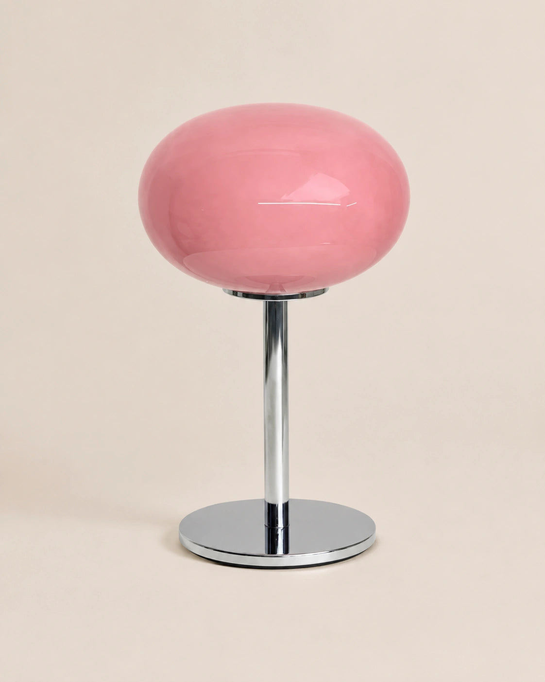 Lampe de chevet en verre rose retro