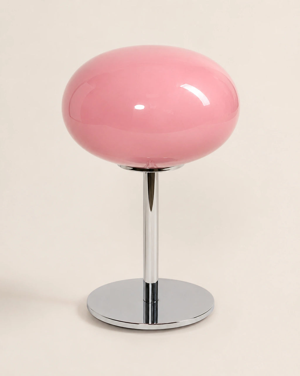 Lampe de chevet en verre rose retro