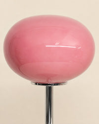 Lampe de chevet en verre rose retro