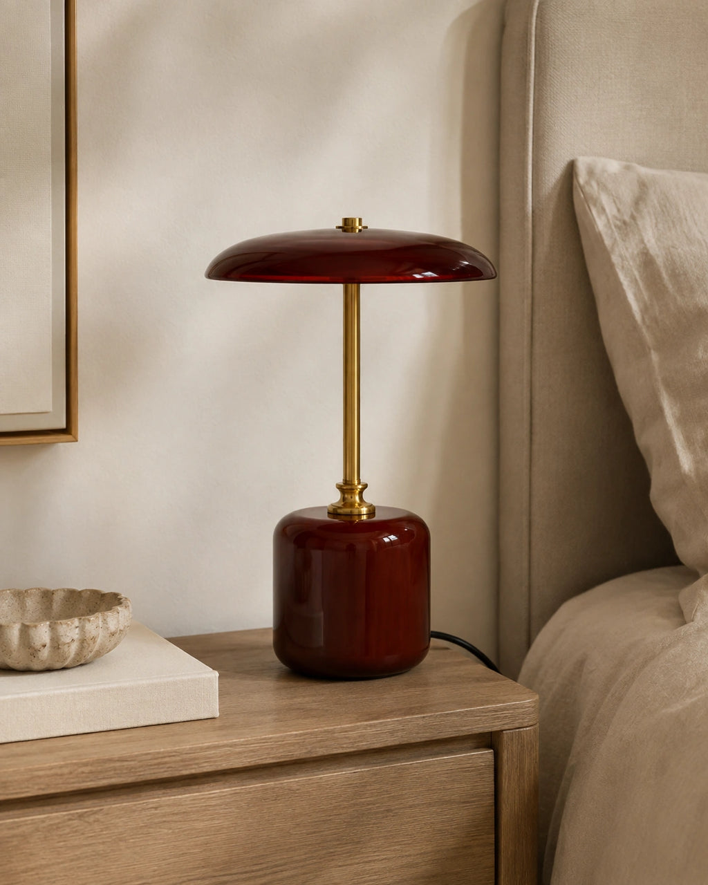 Lampe de chevet champignon rouge amanite