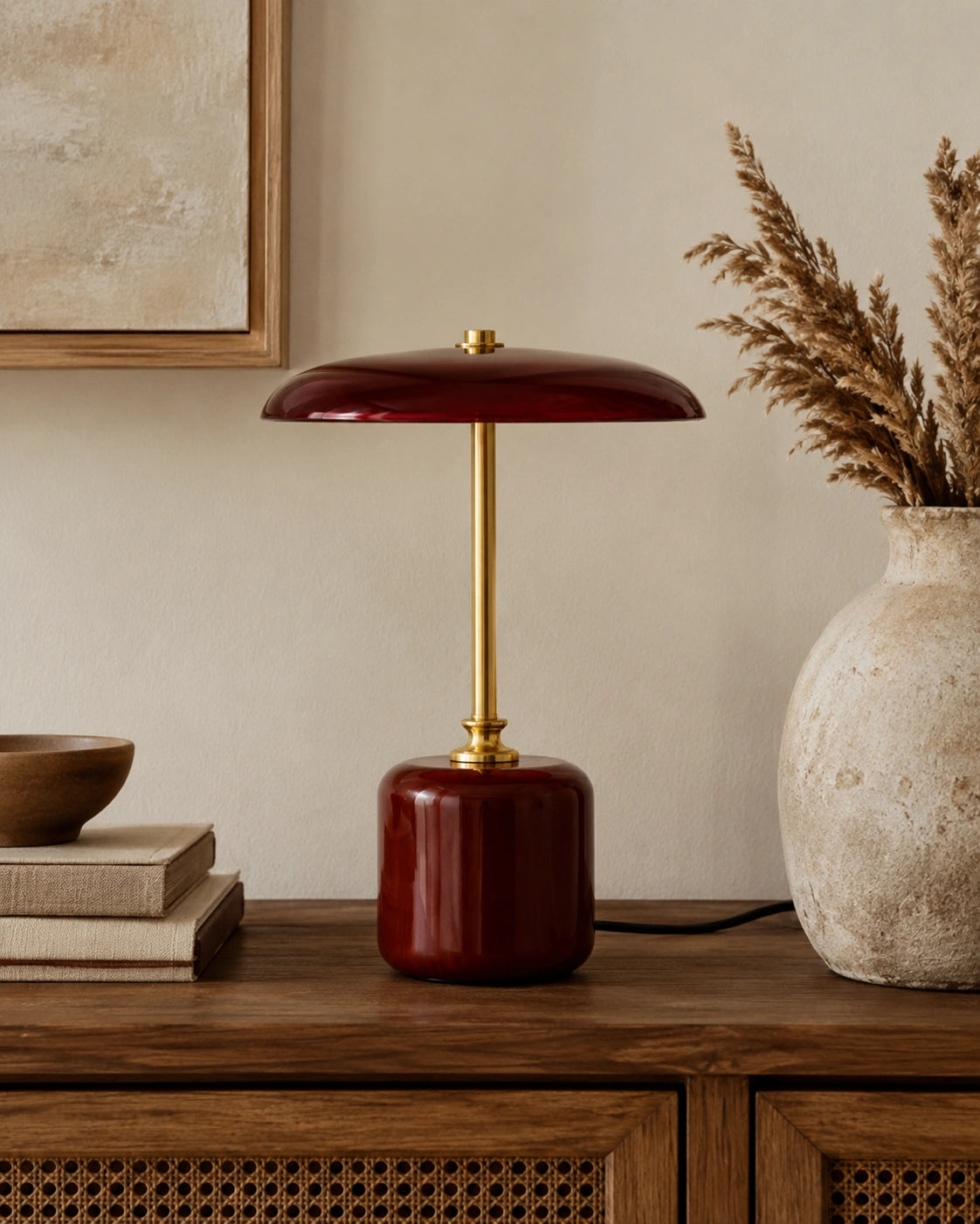 Lampe de chevet champignon rouge amanite