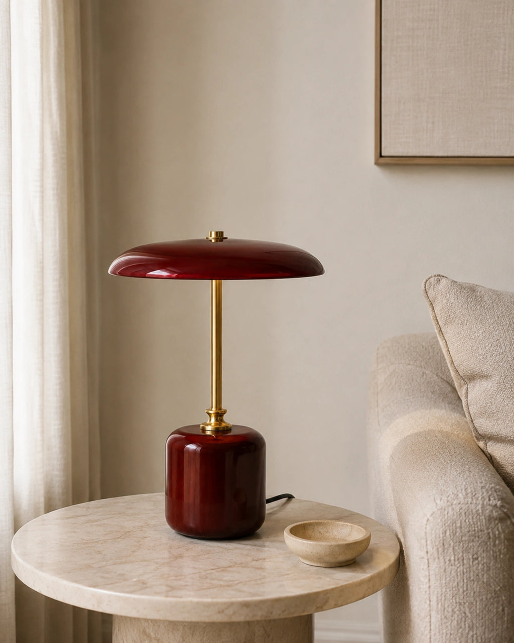 Lampe de chevet champignon rouge amanite