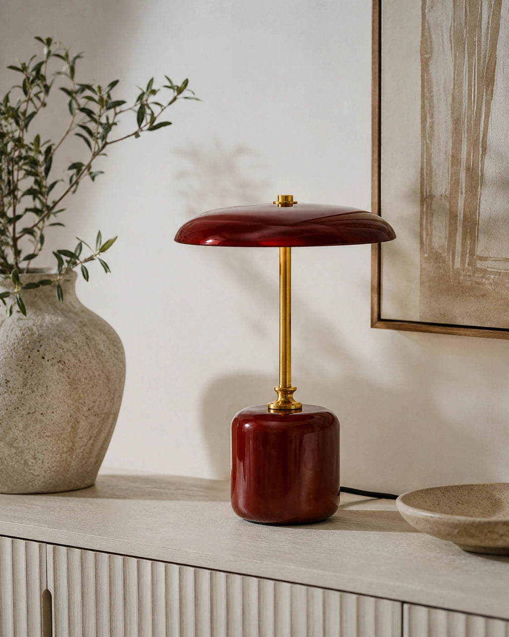 Lampe de chevet champignon rouge amanite