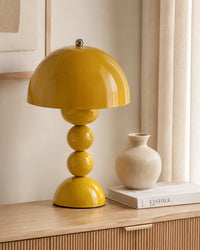 Lampe de chevet champignon bubble jaune
