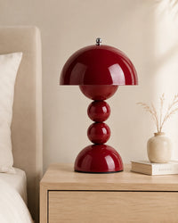 Lampe de chevet bubble champignon rouge