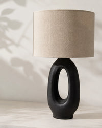 Lampe de chevet moderne noir ovale