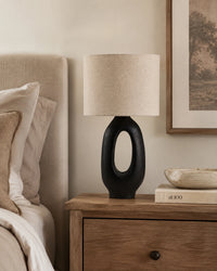 Lampe de chevet moderne noir ovale