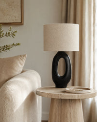 Lampe de chevet moderne noir ovale
