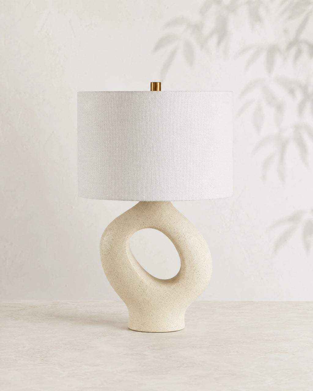 Lampe de chevet moderne arrondie beige