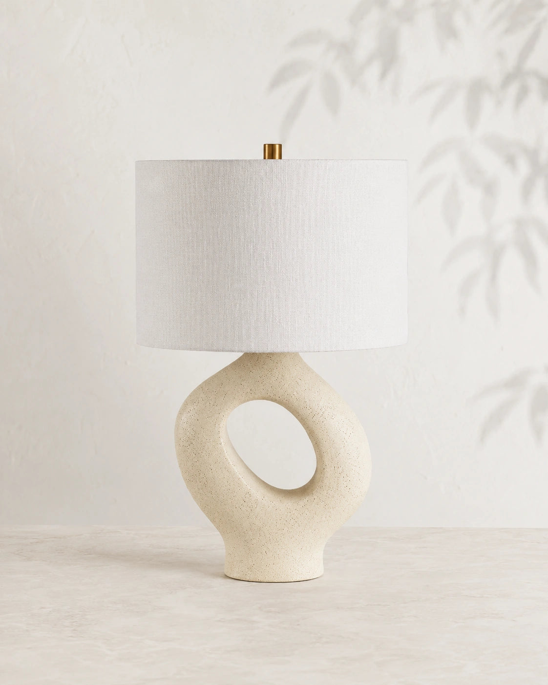 Lampe de chevet moderne arrondie beige
