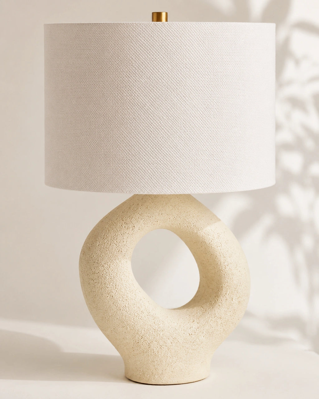 Lampe de chevet moderne arrondie beige