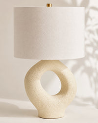 Lampe de chevet moderne arrondie beige