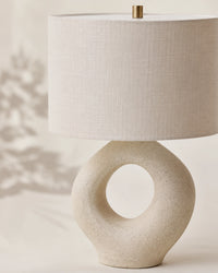 Lampe de chevet moderne arrondie beige