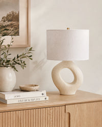 Lampe de chevet moderne arrondie beige