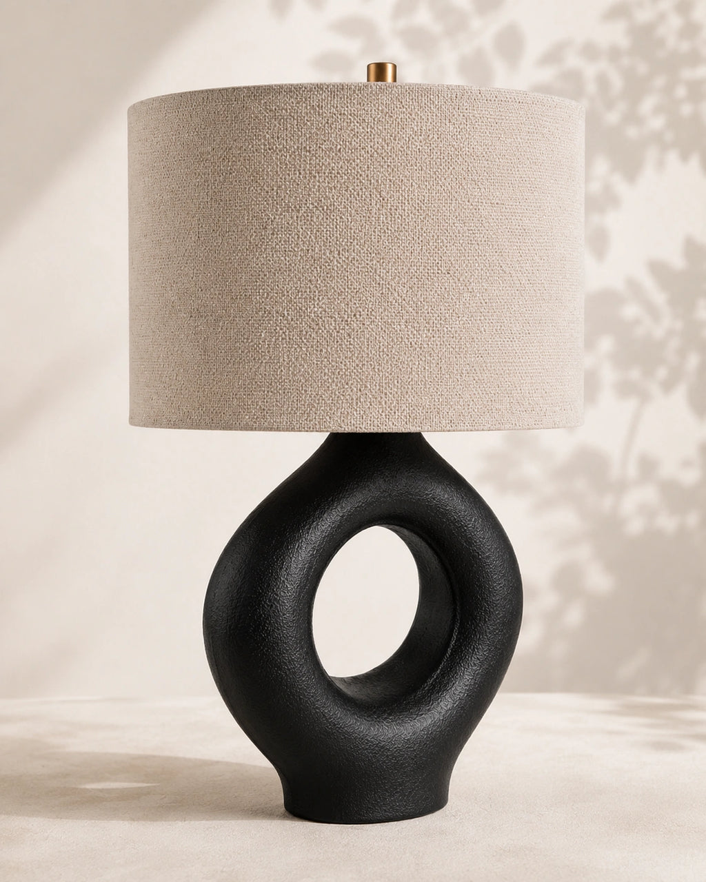 Lampe de chevet arrondie noir moderne