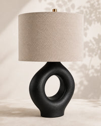 Lampe de chevet arrondie noir moderne