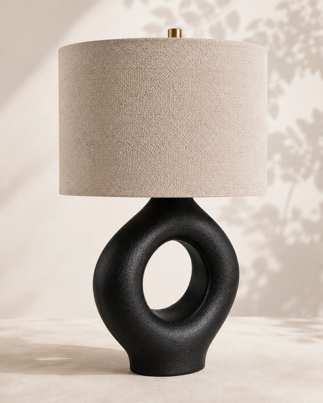 Lampe de chevet arrondie noir moderne
