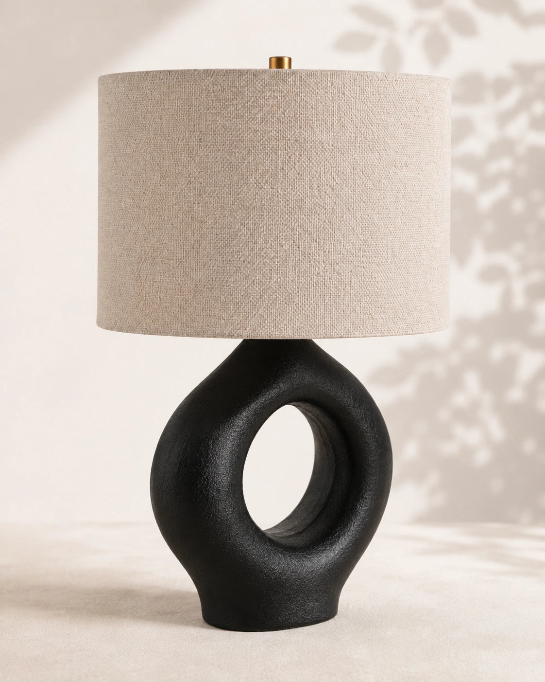 Lampe de chevet arrondie noir moderne