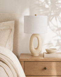 Lampe de chevet moderne ovale beige