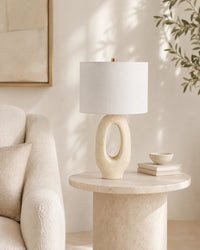 Lampe de chevet moderne ovale beige