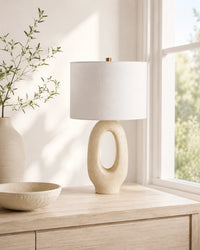Lampe de chevet moderne ovale beige