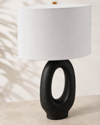 Lampe de chevet moderne ovale noire