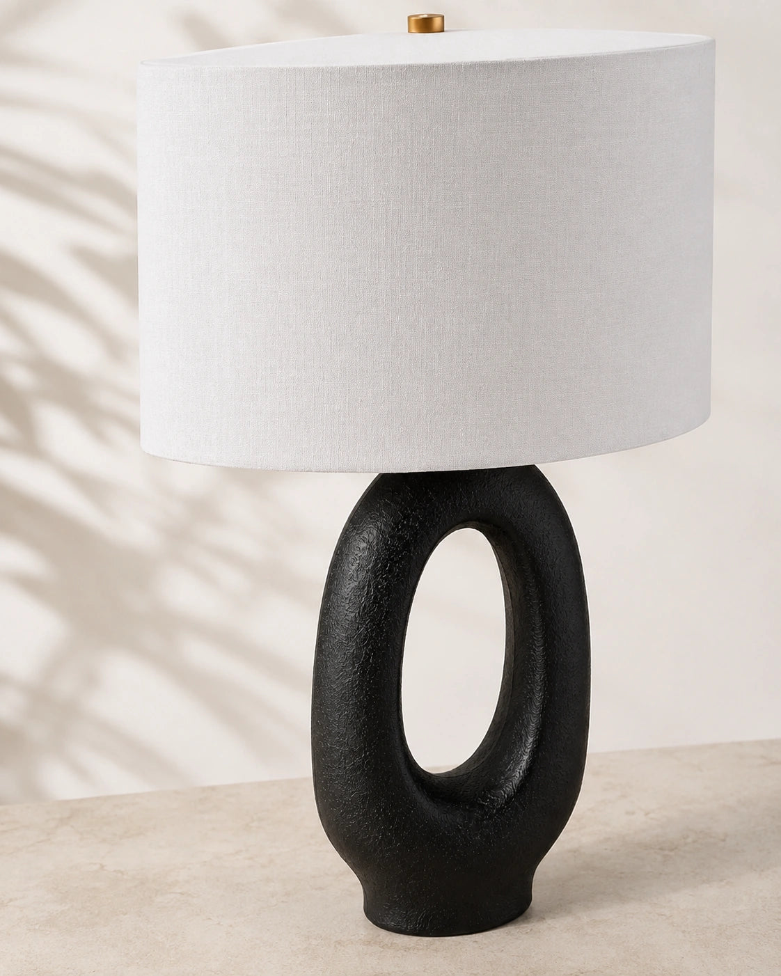 Lampe de chevet moderne ovale noire