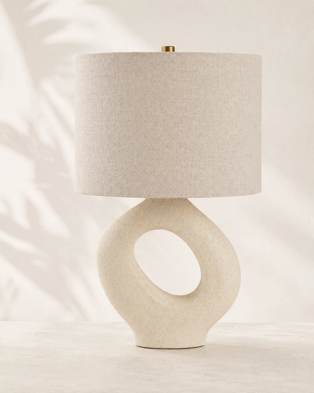Lampe de chevet moderne beige arrondie
