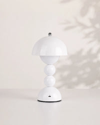 Lampe de chevet champignon bubble blanche
