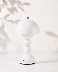 Lampe de chevet champignon bubble blanche
