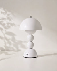 Lampe de chevet champignon bubble blanche