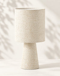 Lampe de chevet textile beige