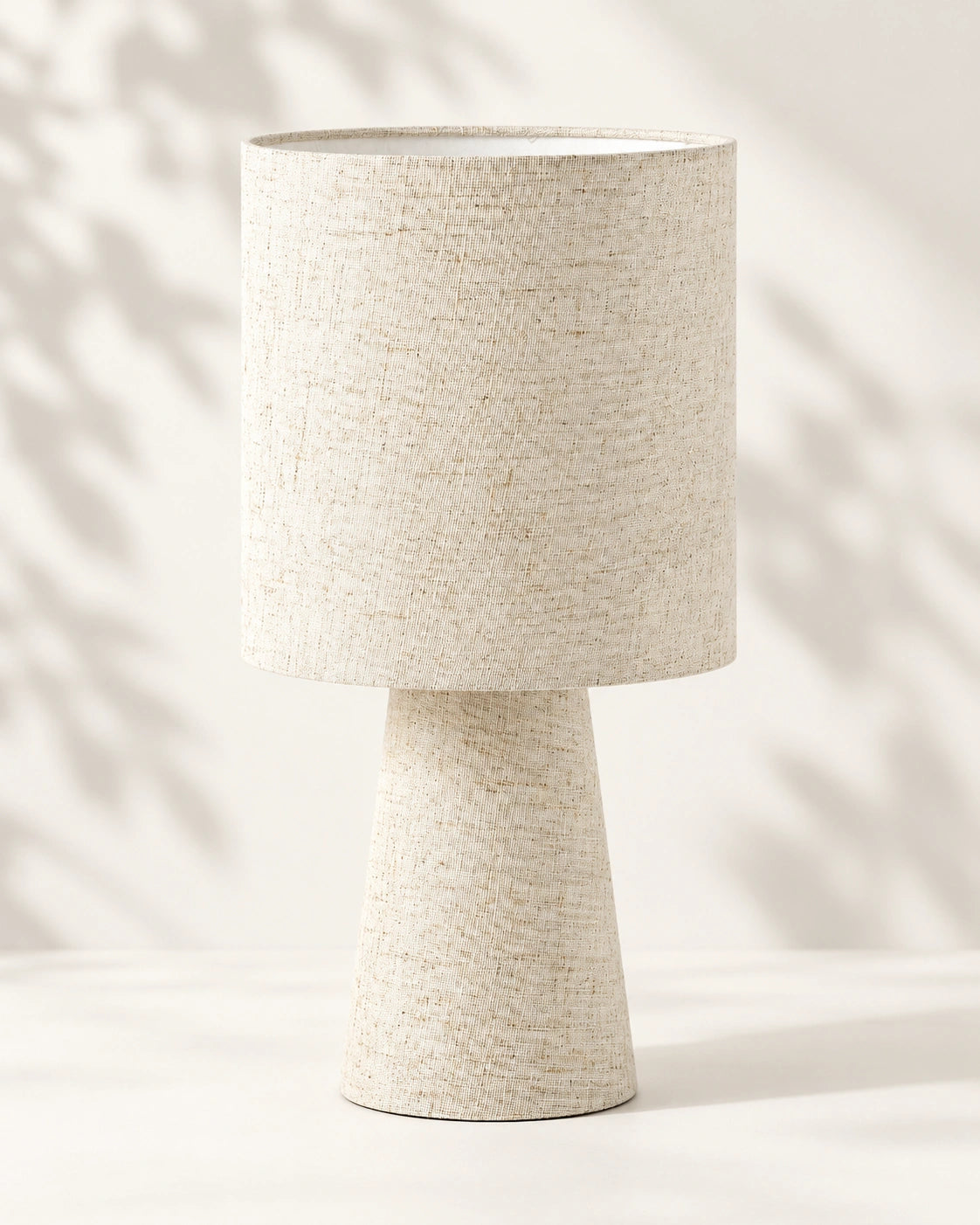 Lampe de chevet textile beige