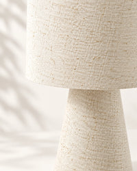Lampe de chevet textile beige