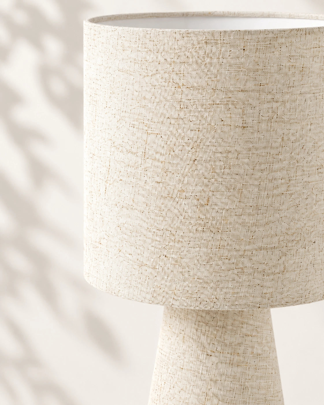 Lampe de chevet textile beige