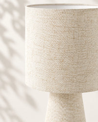 Lampe de chevet textile beige