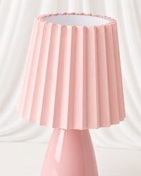 Lampe de chevet vintage plissée rose