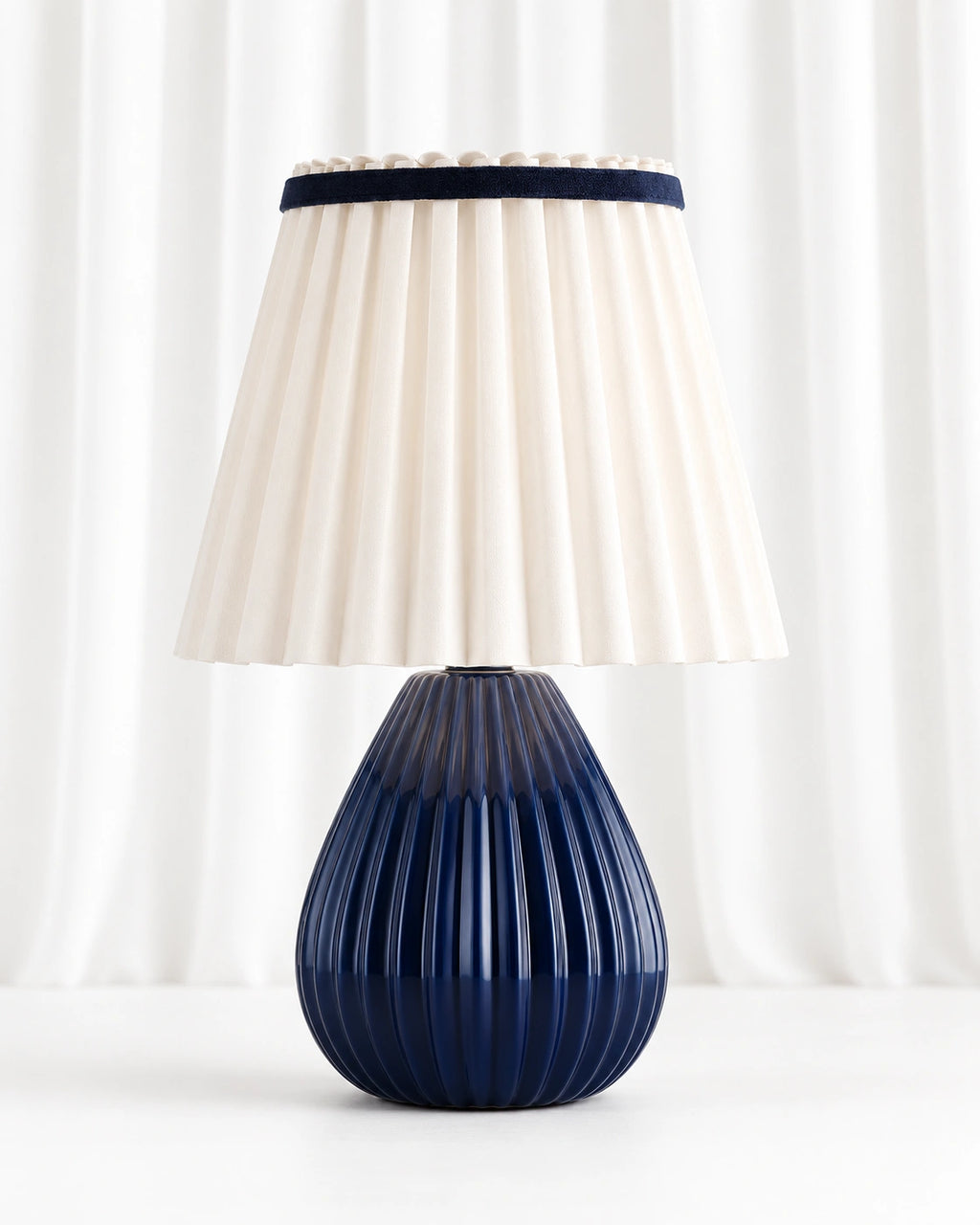 Lampe de chevet vintage bleu arrondie