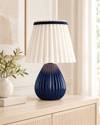 Lampe de chevet vintage bleu arrondie