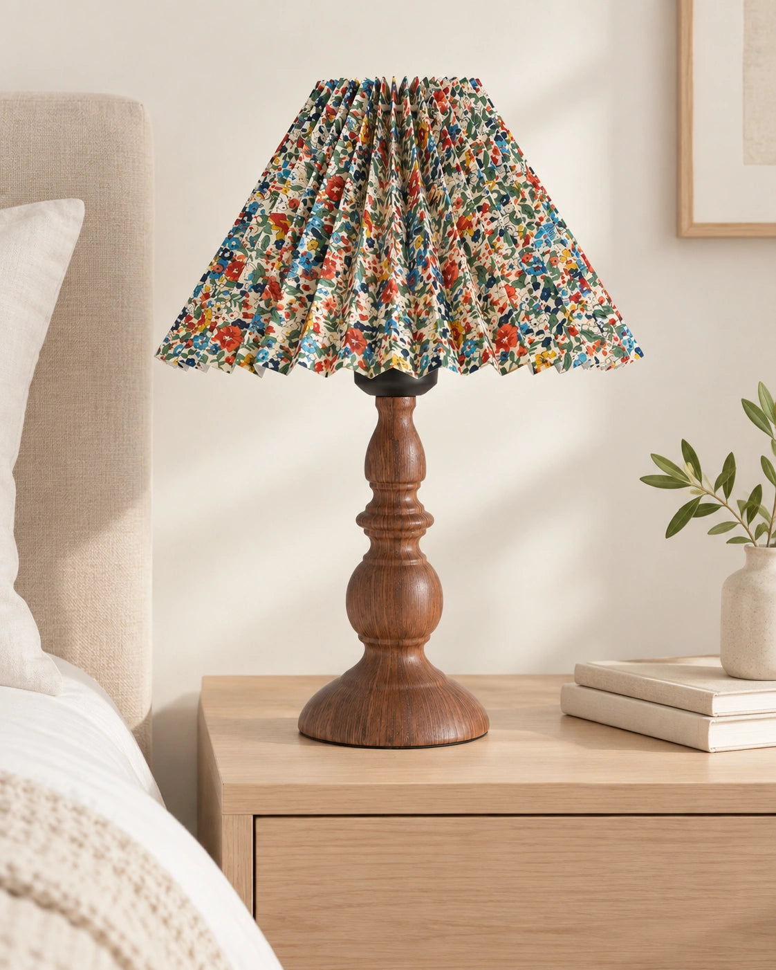 Lampe de chevet rétro en bois