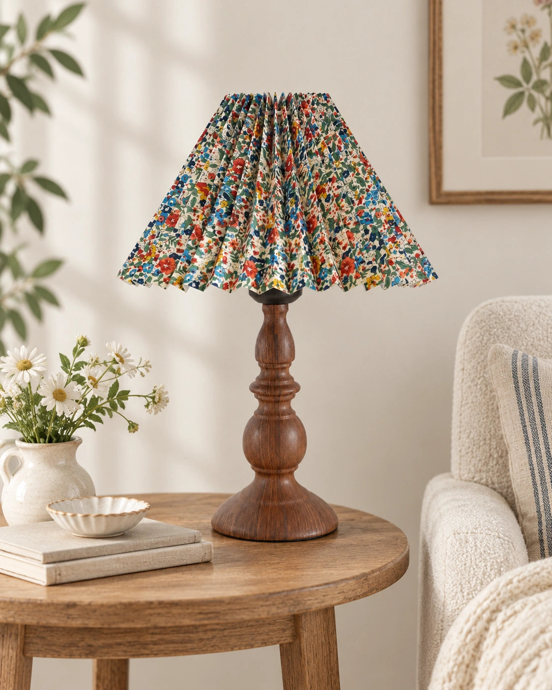 Lampe de chevet rétro en bois