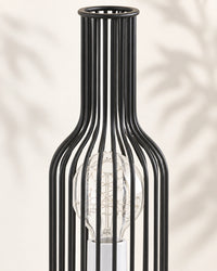 Lampe de chevet en métal noir bouteille