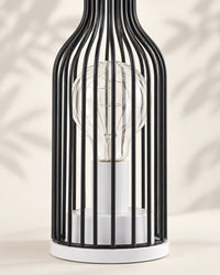 Lampe de chevet en métal noir bouteille