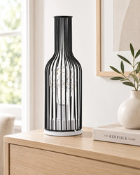 Lampe de chevet en métal noir bouteille